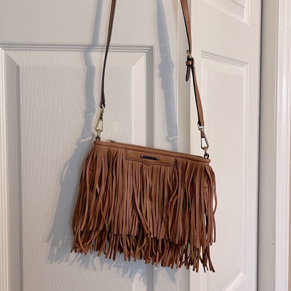 Fringe Tan Crossbody Bag